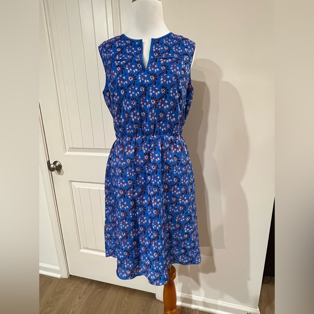 J. Crew Blue Floral Midi Dress